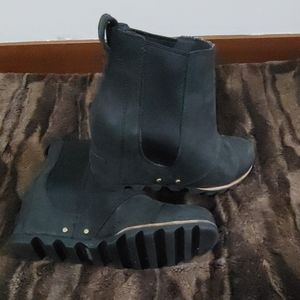 Sorel Black Lea Wedge Boot 8.5